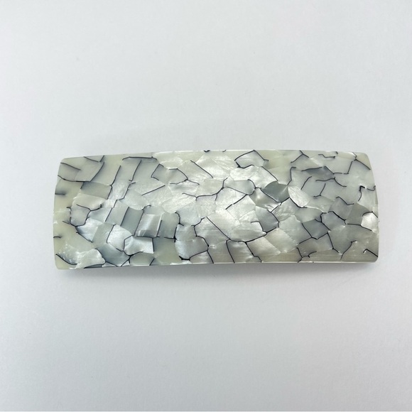 CHARLES Wahba Made in France Pearlescent Rectangular Barrette - Picture 6 of 8